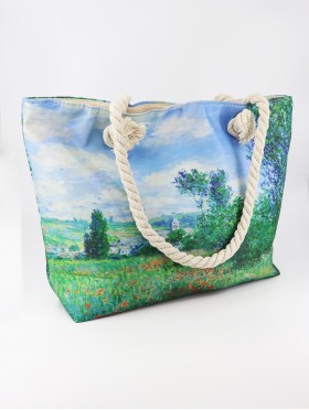 Path Through the Poppies Oil Painting Shoulder Bag
